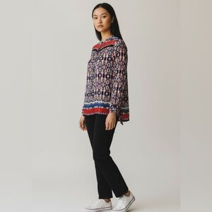 Anthropologie Plenty By Tracy Reese Batik Medallion Button Front Blouse XS